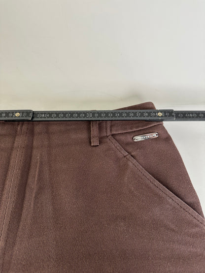 Vintage Celine Cotton Twill Skirt Brown L