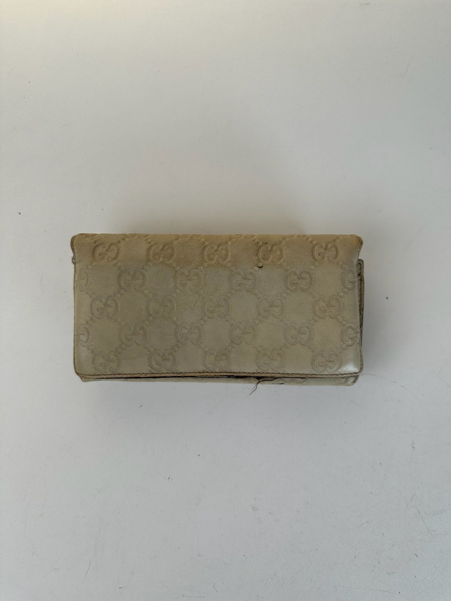 Vintage Gucci Monogramm Leather wallet white