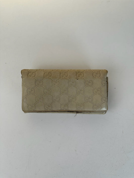 Vintage Gucci Monogramm Leather wallet white