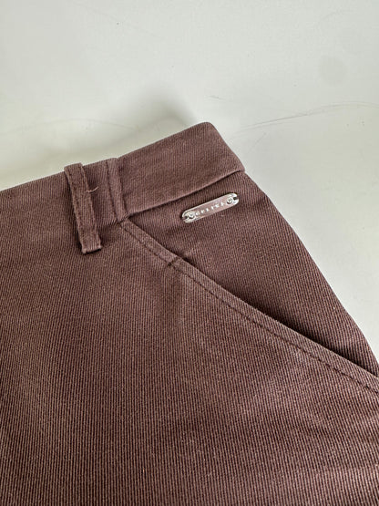 Vintage Celine Cotton Twill Skirt Brown L