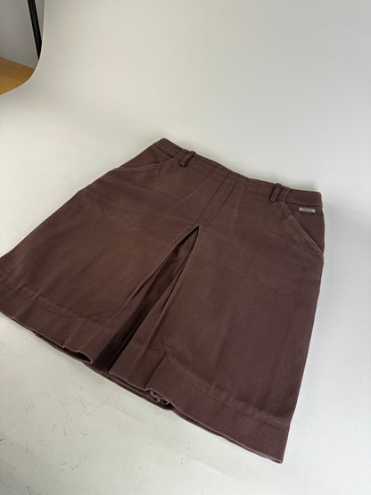 Vintage Celine Cotton Twill Skirt Brown L