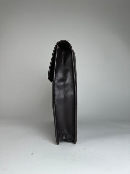 Vintage Givenchy Leather Clutch Big Brown