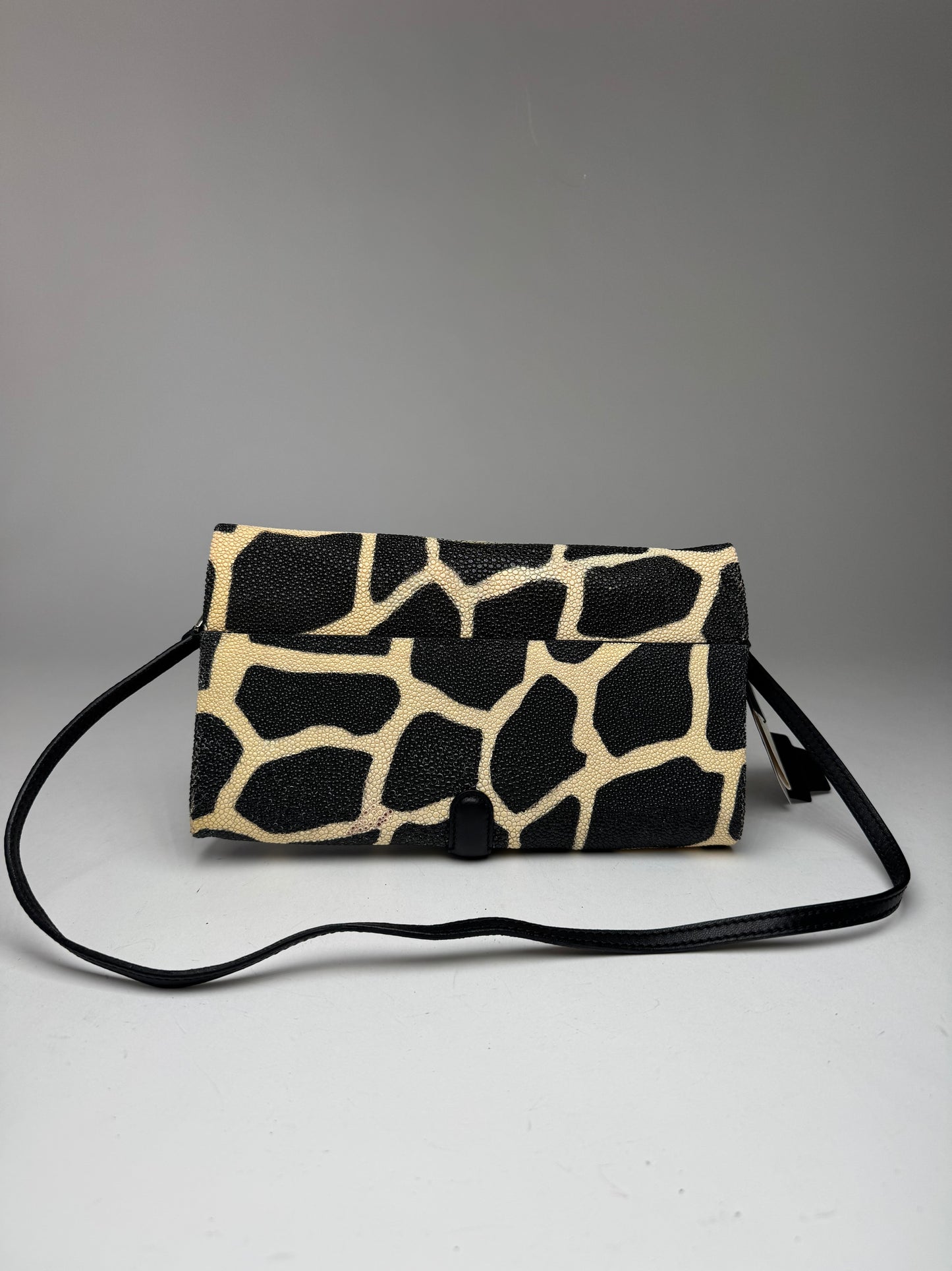 Vintage Giorgio Armani Leather Bag Black Yellow