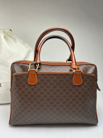 Vintage Celine Macadam Canvas Top-Handle Bag Late 1980s Brown