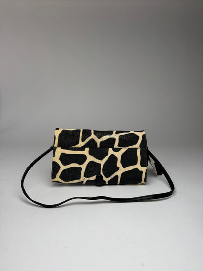 Vintage Giorgio Armani Leather Bag Black Yellow