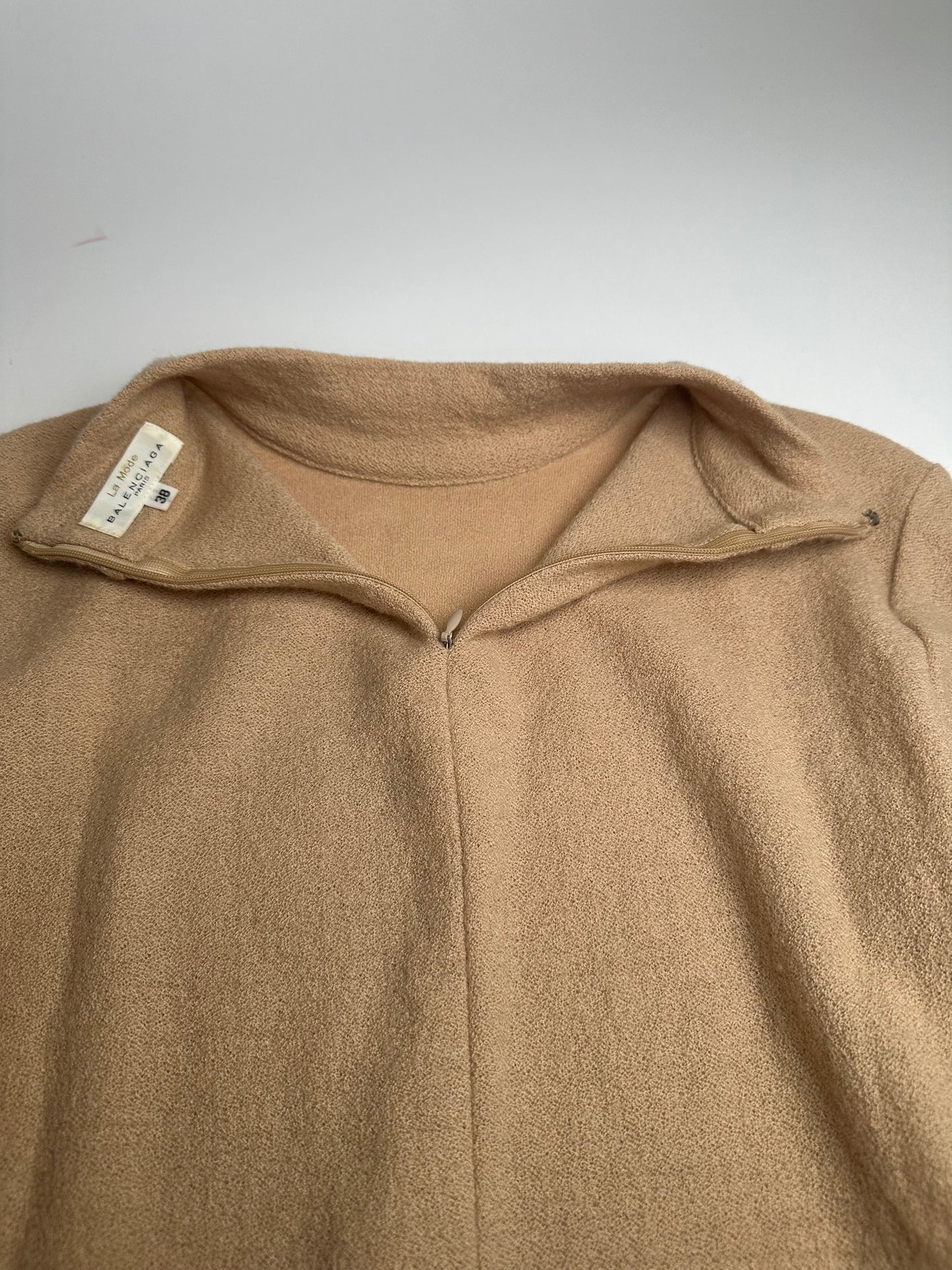 Vintage Balenciaga Wool Twin Set Camel 38/M