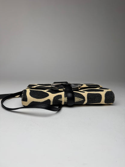 Vintage Giorgio Armani Leather Bag Black Yellow