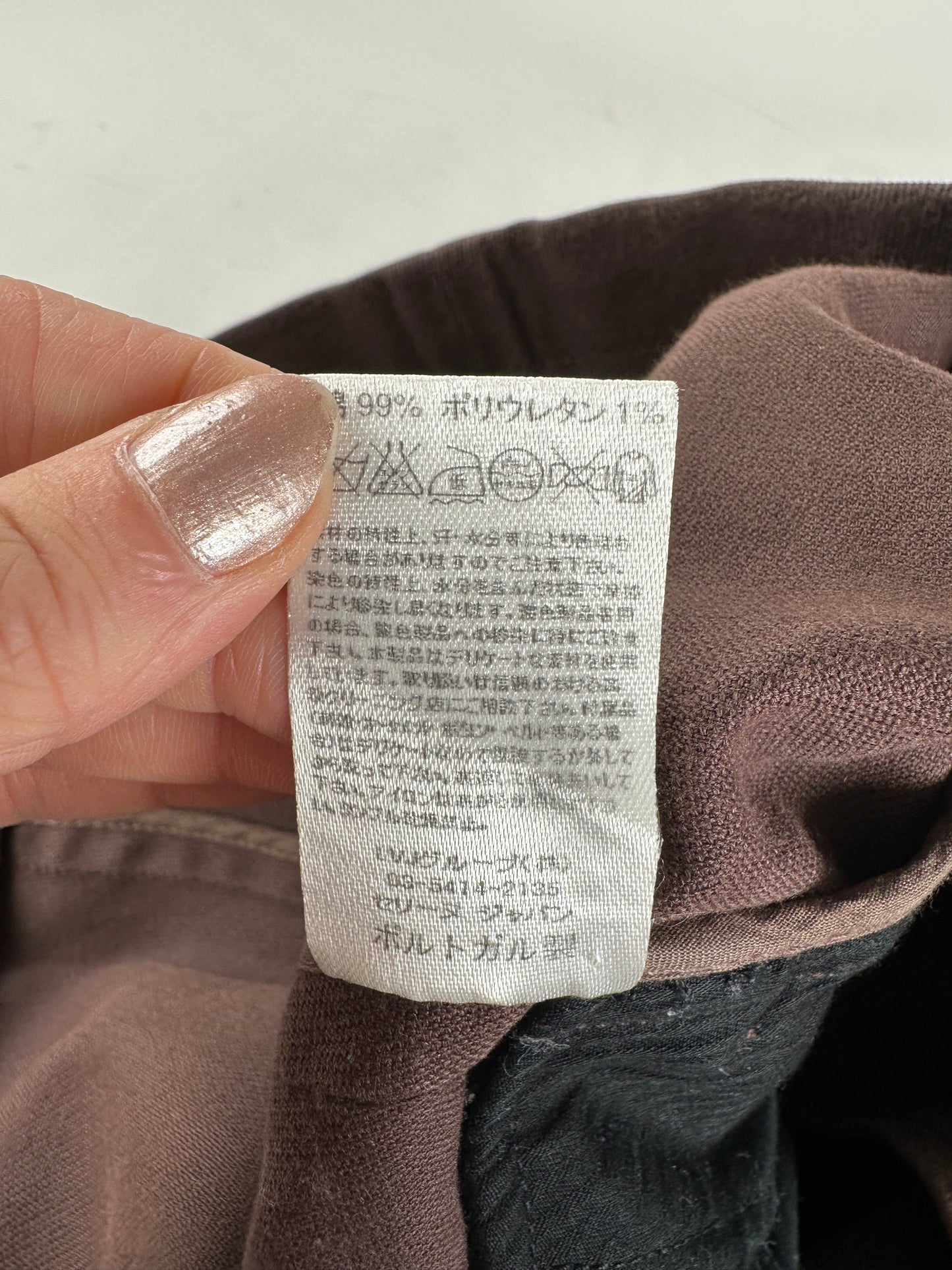 Vintage Celine Cotton Twill Skirt Brown L
