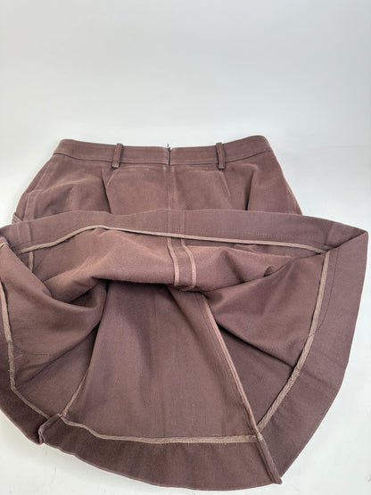 Vintage Celine Cotton Twill Skirt Brown L