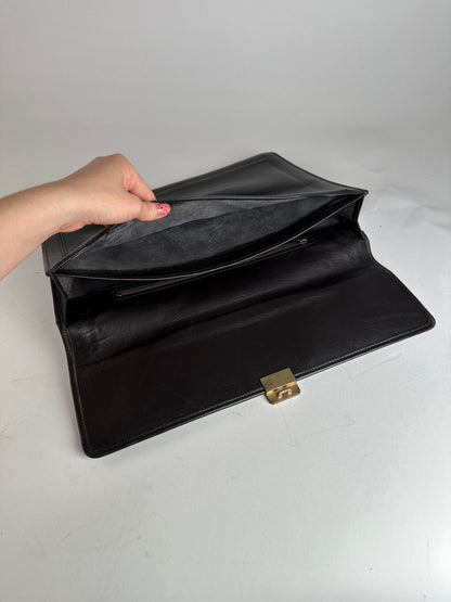 Vintage Givenchy Leather Clutch Big Brown
