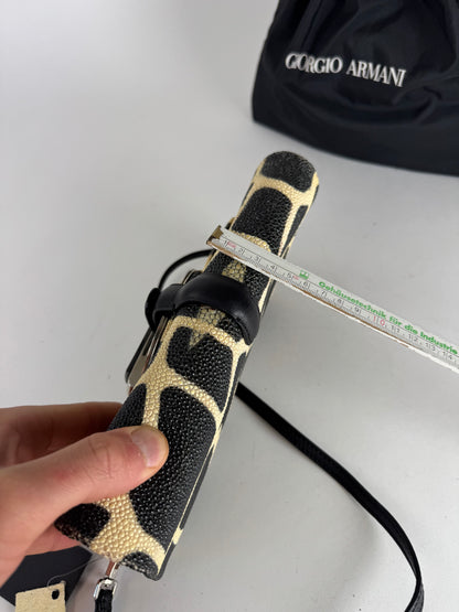 Vintage Giorgio Armani Leather Bag Black Yellow