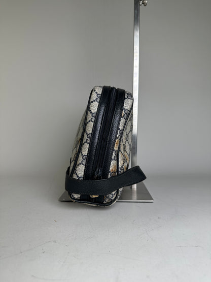 Vintage Gucci GG Supreme Cosmetic Case Beige Navy