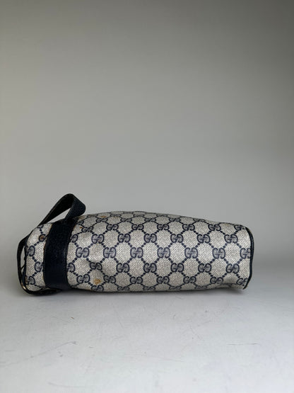 Vintage Gucci GG Supreme Cosmetic Case Beige Navy