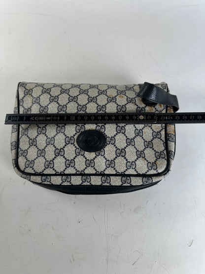 Vintage Gucci GG Supreme Cosmetic Case Beige Navy