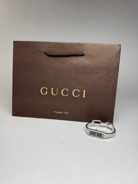 Montre Gucci vintage en acier avec mors de cheval argenté