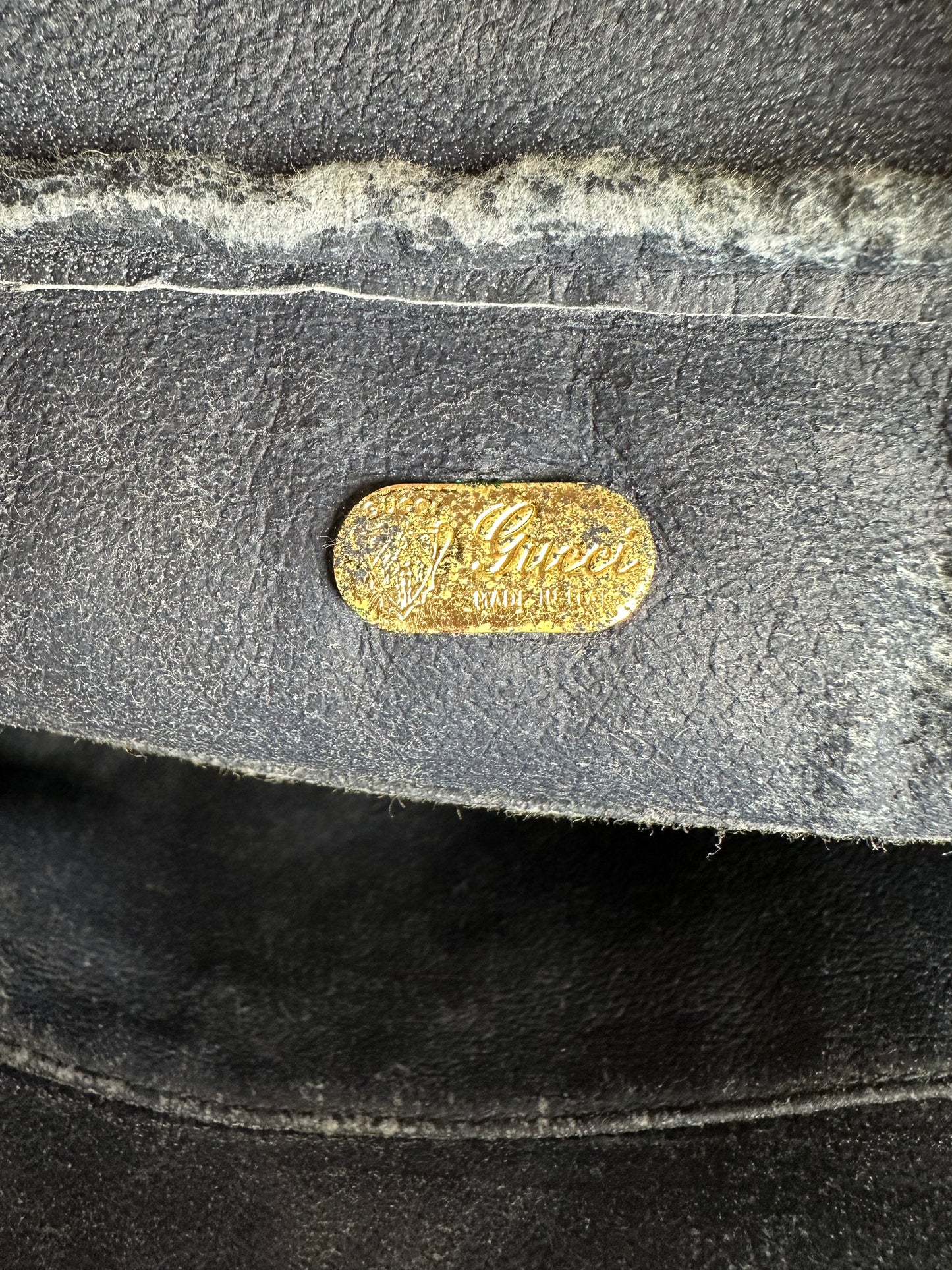 Vintage Gucci GG Supreme Cosmetic Case Beige Navy