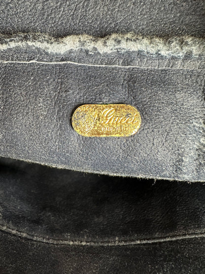Vintage Gucci GG Supreme Cosmetic Case Beige Navy
