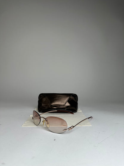 Vintage Loewe Madrid Rimless Sunglasses Purple Silver