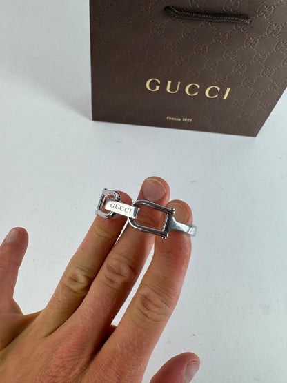 Montre Gucci vintage en acier avec mors de cheval argenté