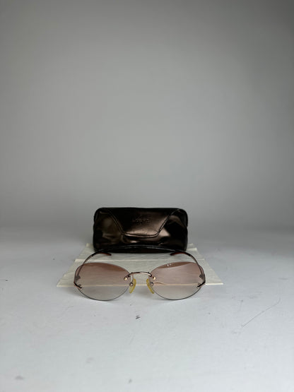 Vintage Loewe Madrid Rimless Sunglasses Purple Silver