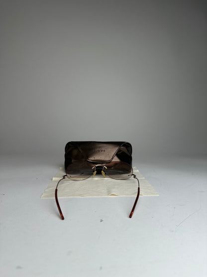 Vintage Loewe Madrid Rimless Sunglasses Purple Silver