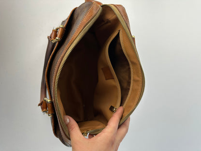 Vintage Celine Macadam Canvas Top-Handle Bag Late 1980s Brown