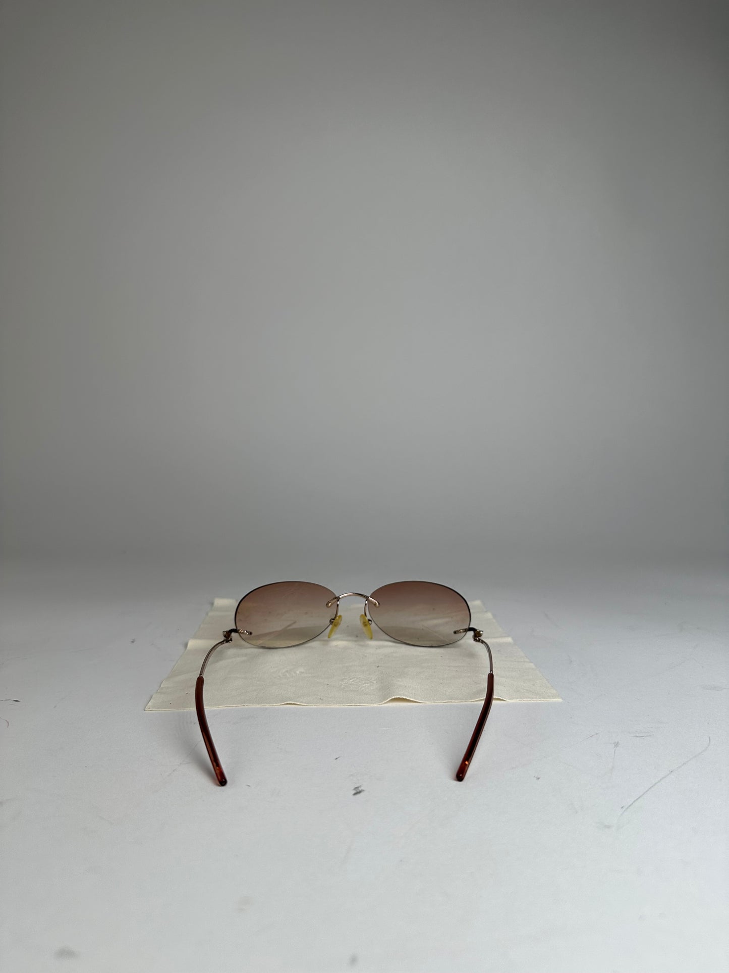 Vintage Loewe Madrid Rimless Sunglasses Purple Silver