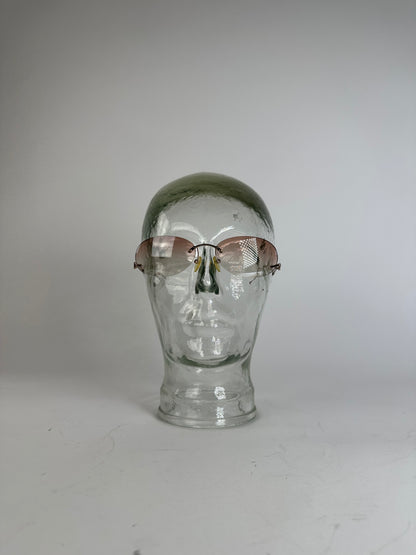 Vintage Loewe Madrid Rimless Sunglasses Purple Silver