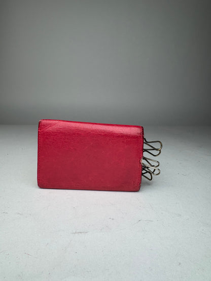 Vintage Balenciaga City Leather Key Holder red