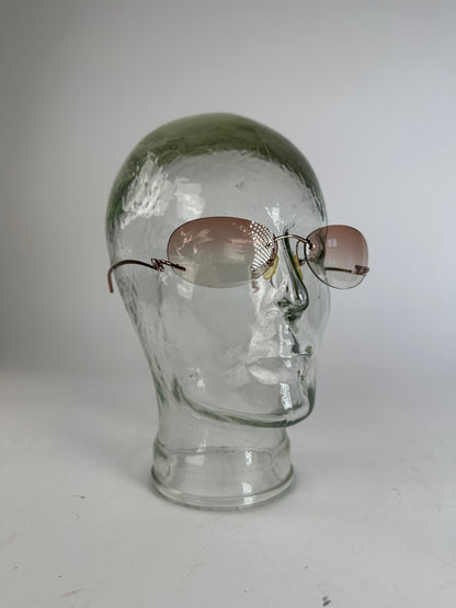 Vintage Loewe Madrid Rimless Sunglasses Purple Silver