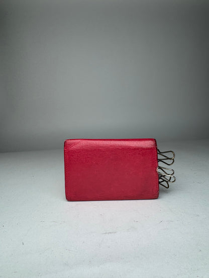 Vintage Balenciaga City Leather Key Holder red