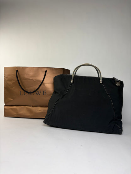Vintage Loewe Structured Top-Handle Bag Early 2000s Black