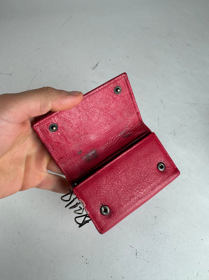 Vintage Balenciaga City Leather Key Holder red