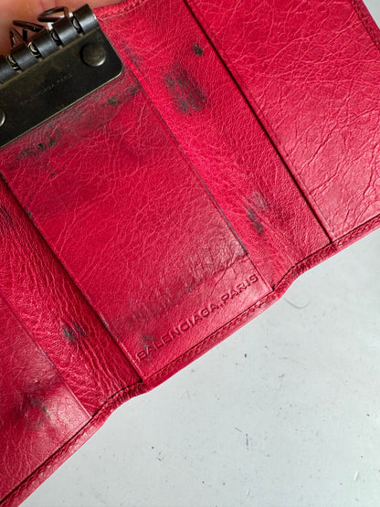 Vintage Balenciaga City Leather Key Holder red