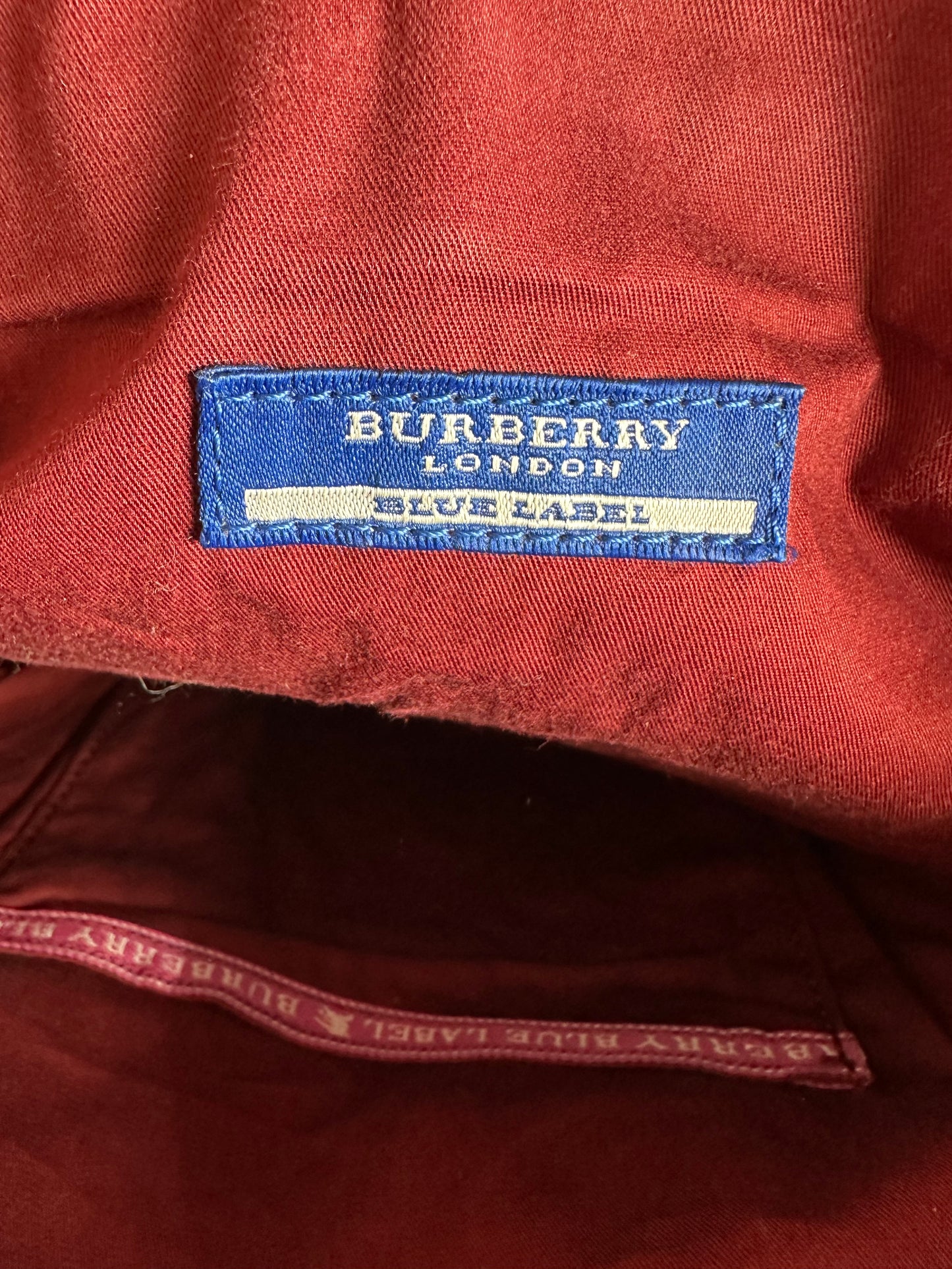 Vintage Burberry Patent Leather Shoulder Bag Red Silver