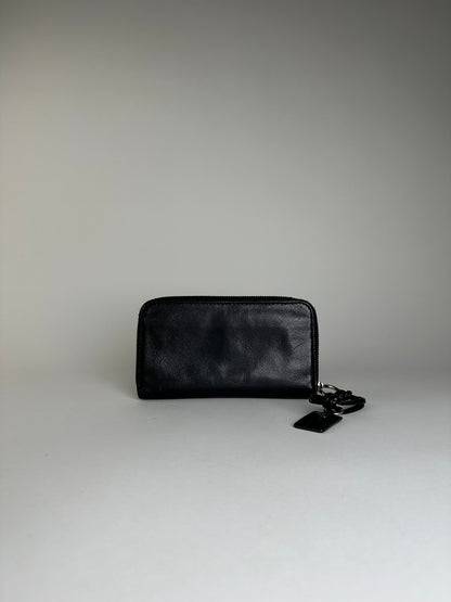 Vintage Chloe Grained Leather Wallet Black Silver