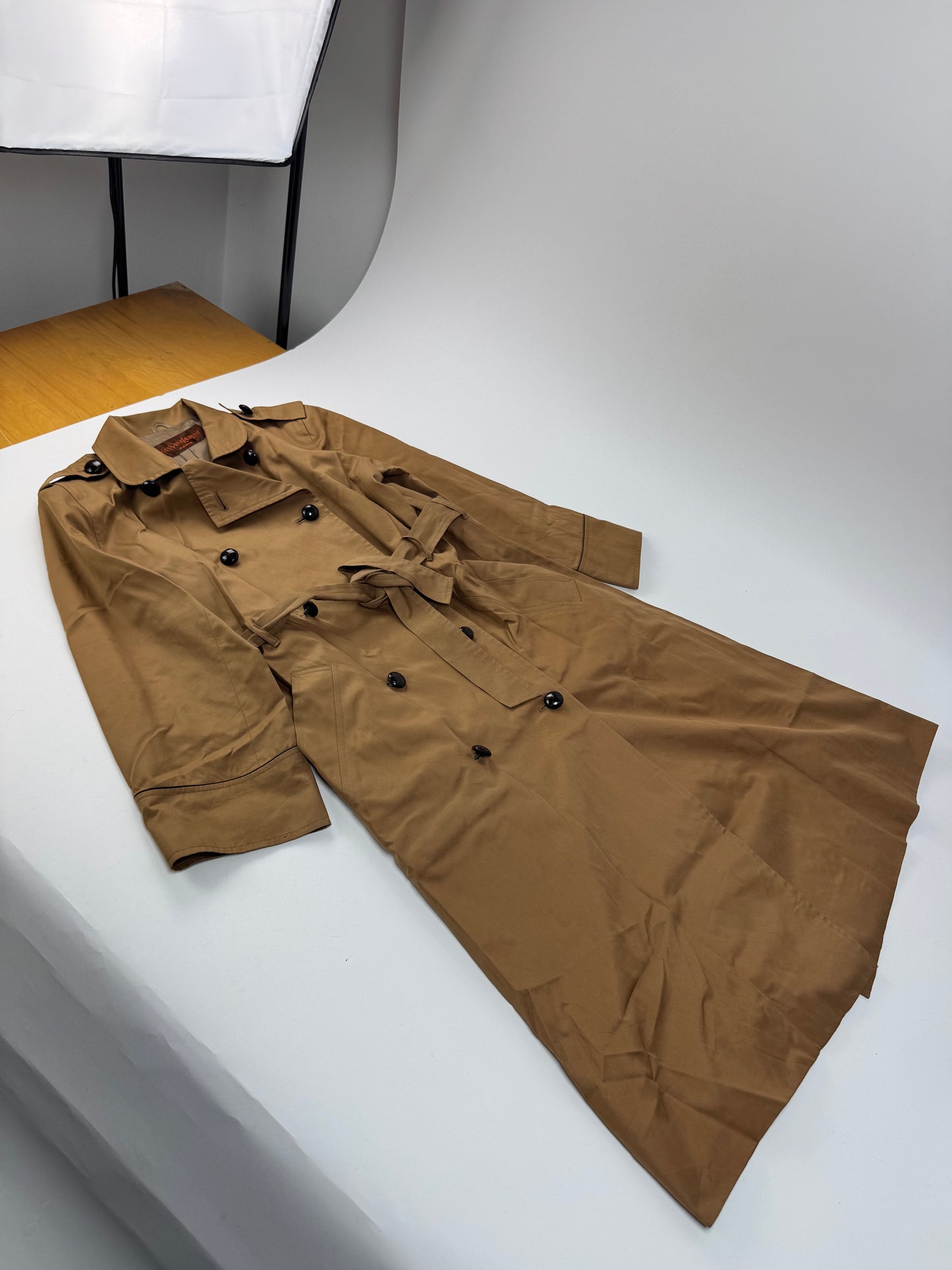 Vintage Yves Sain Laurent Camel Canvas Trenchcoat 40/L