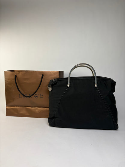 Vintage Loewe Structured Top-Handle Bag Early 2000s Black