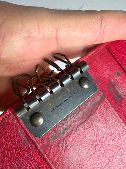 Vintage Balenciaga City Leather Key Holder red