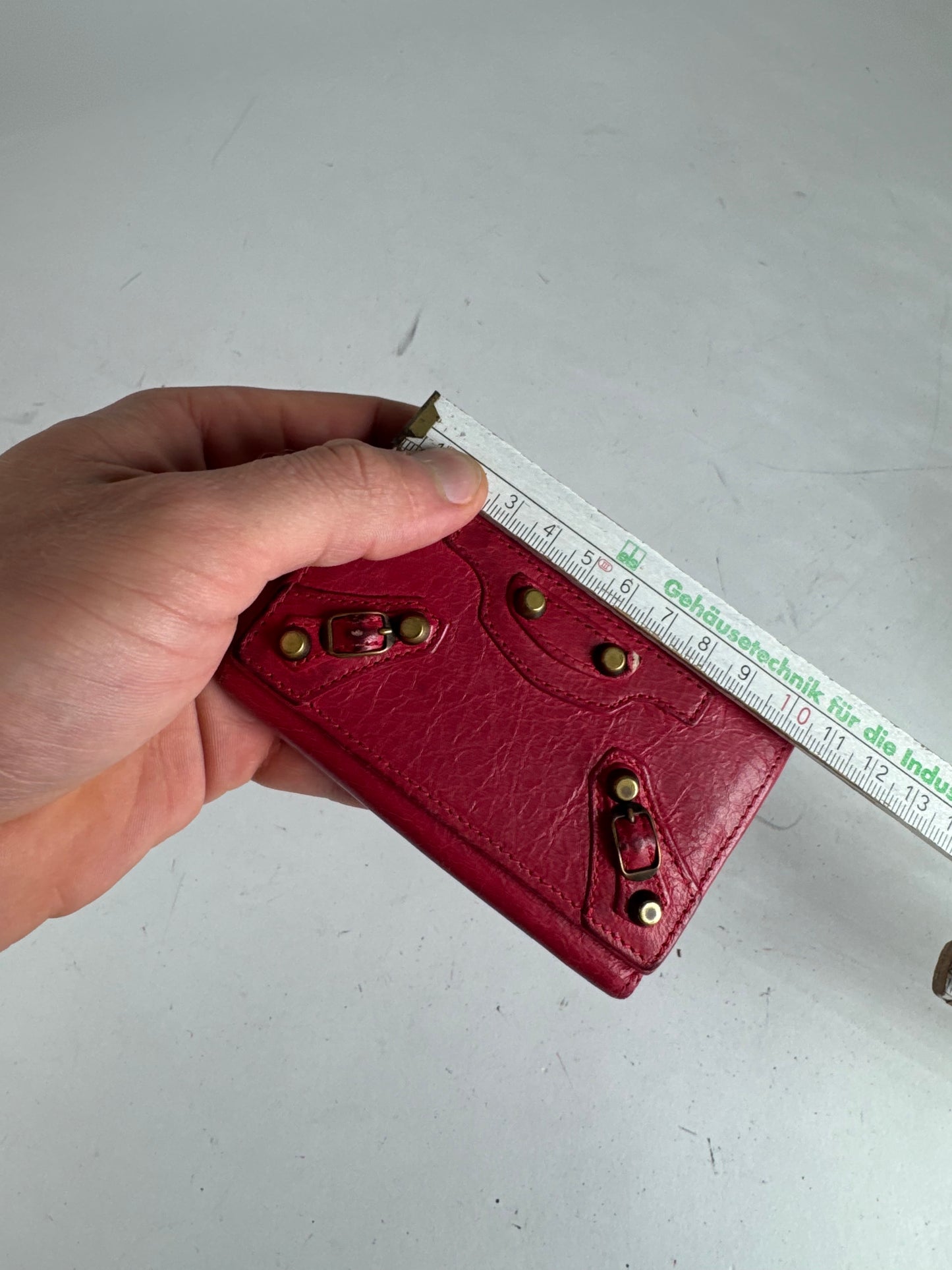 Vintage Balenciaga City Leather Key Holder red