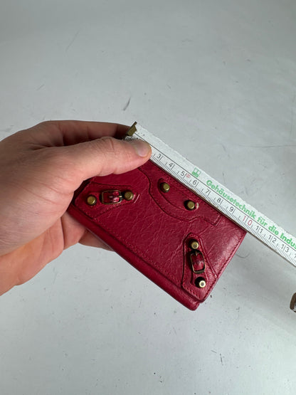 Vintage Balenciaga City Leather Key Holder red