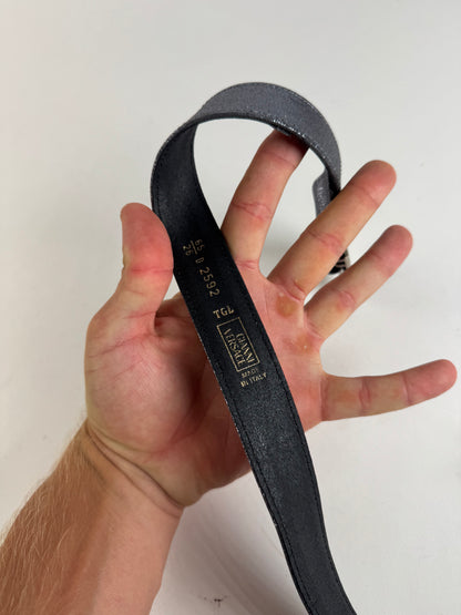 Vintage Gianni Versace Leather Belt silver sparkles