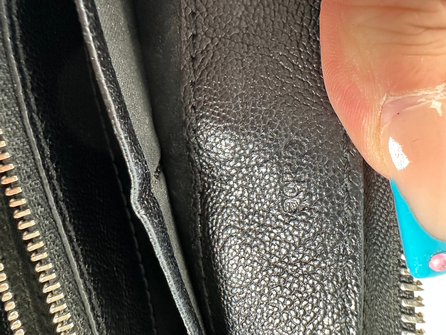 Vintage Chloe Grained Leather Wallet Black Silver