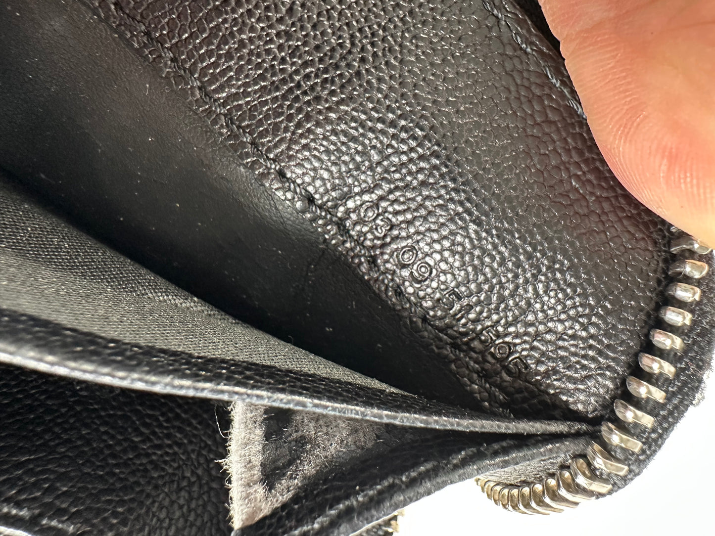 Vintage Chloe Grained Leather Wallet Black Silver