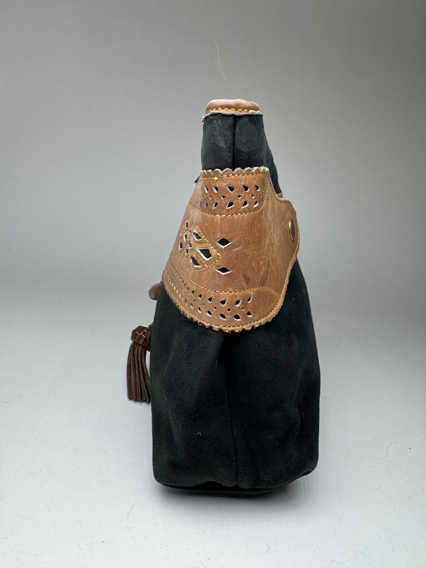 Vintage Loewe Madrid Suede Leather Clutch black brown