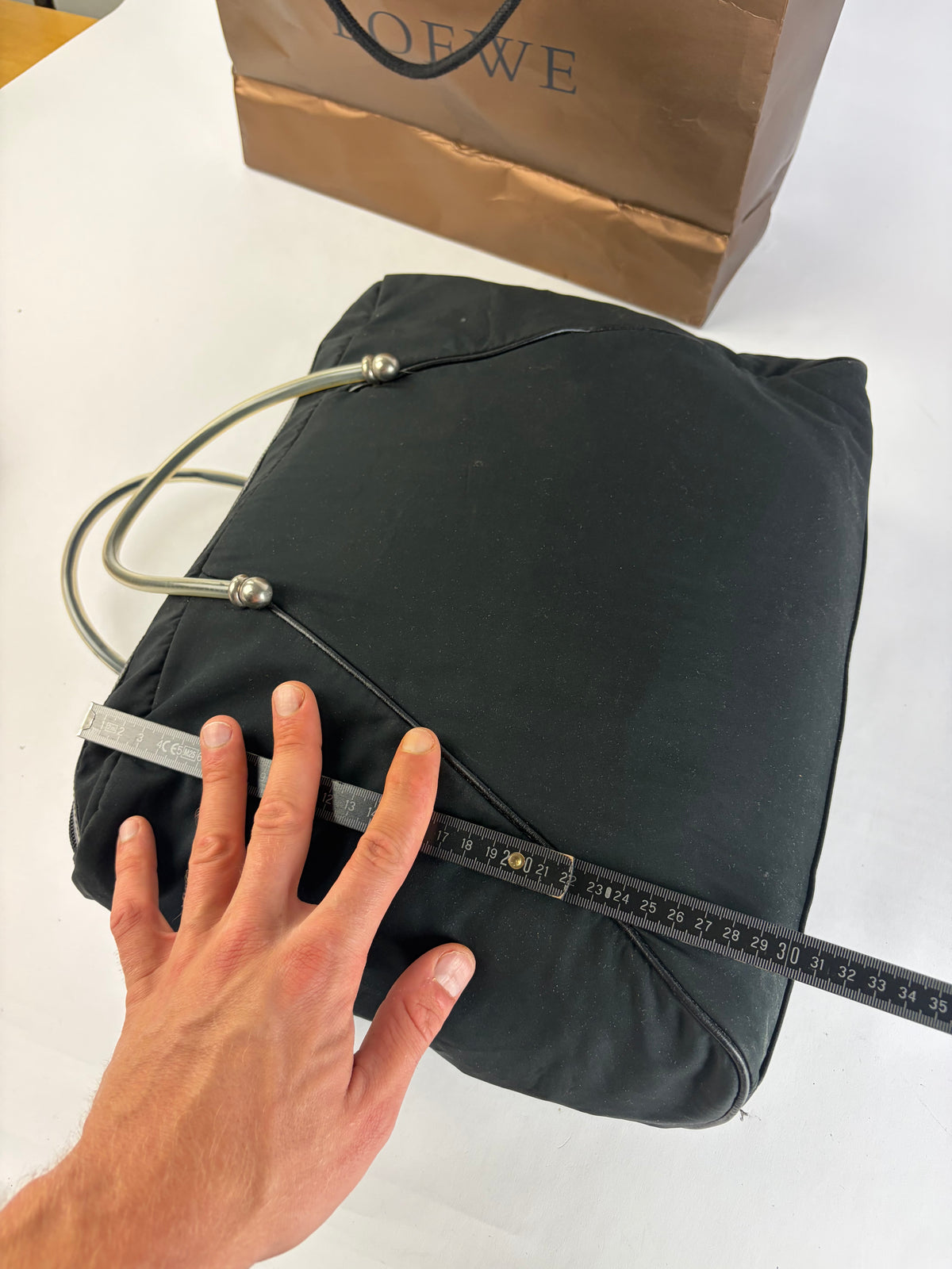 Vintage Loewe Structured Top-Handle Bag Early 2000s Black