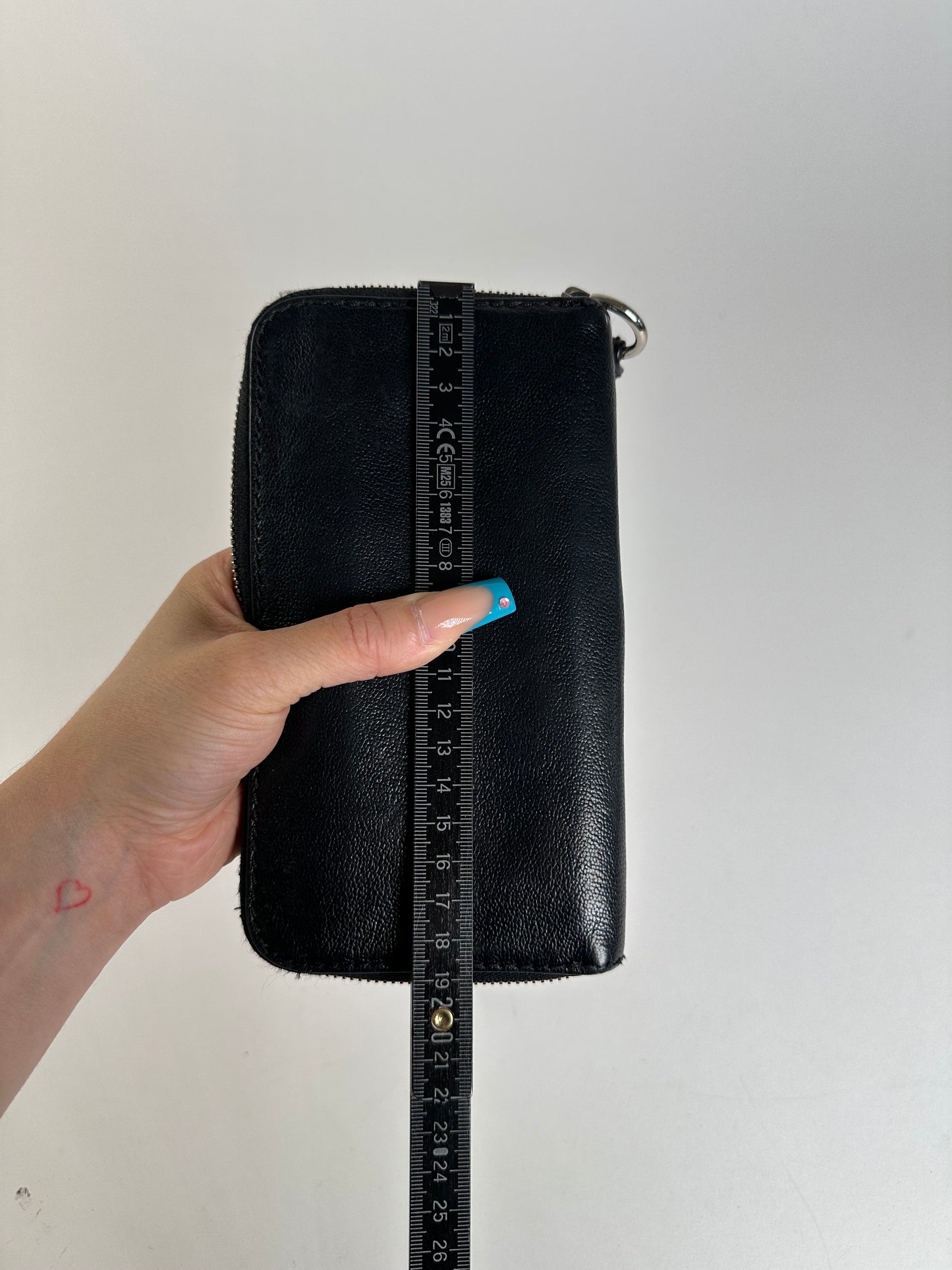 Vintage Chloe Grained Leather Wallet Black Silver