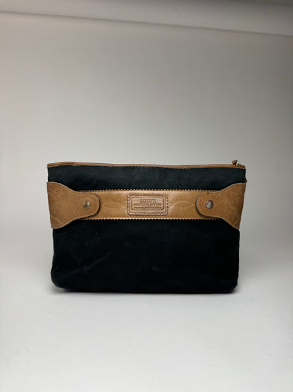 Vintage Loewe Madrid Suede Leather Clutch black brown