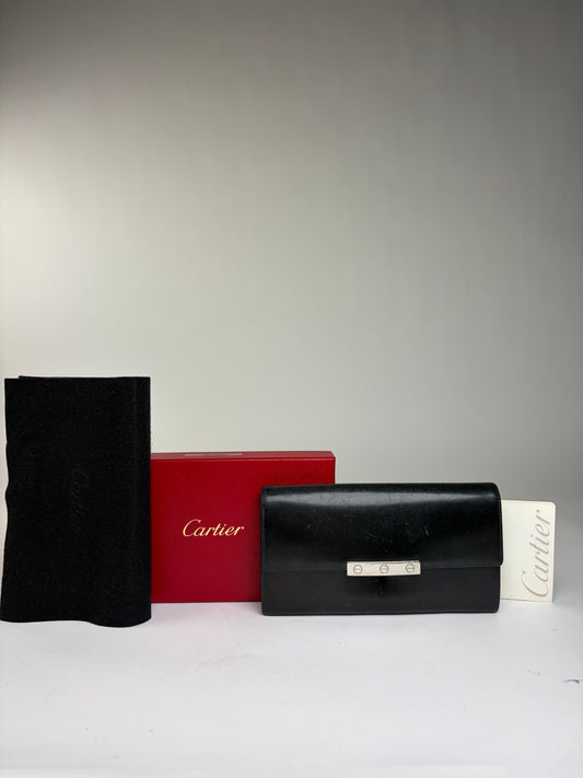 Vintage Cartier Must de Cartier Bifold Wallet Late 1990s Black
