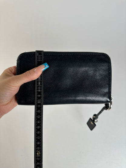 Vintage Chloe Grained Leather Wallet Black Silver